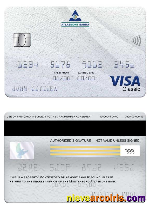 Montenegro Atlasmont Bank visa classic card